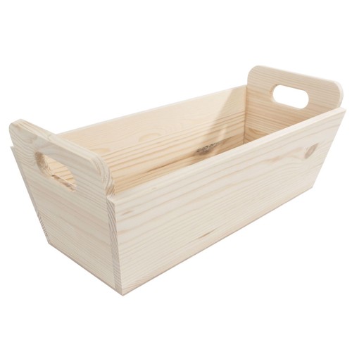 Cestino legno con manici - legno,
