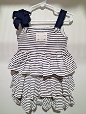 Abito Dolce & Gabbana Junior taglia 4 linee bianche e blu con volant