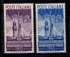 Italia 1950 Sass. 623-624 Nuovo ** 80% Radio diffusione Alte Frequenze