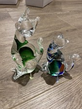 Coppia di gatti in vetro artistico veneziano Venezia metà secolo vintage Italia 