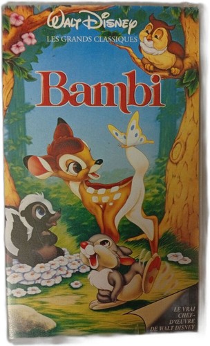 Vhs bambi walt - disney, cassetta