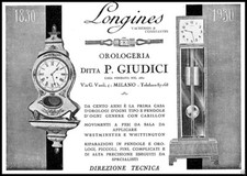 PUBBLICITA'1930 OROLOGERIA GIUDICI  VACHERON COSTANTIN LONGINES PENDOLE CARILLON