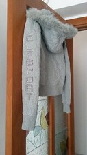 GIACCA GIUBBINO FELPA GRIGIA SPORTIVA!marca CALLIOPE!cappuccio staccabile! tg s 