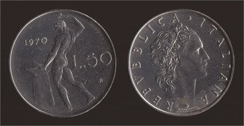 Lire 1970 vulcano italia - lire,