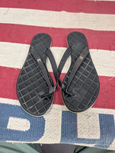 Chanel thong leather sandals - thong,