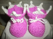 SCARPINE NEONATO IN LANA ACRILICA 100%  FATTE A FERRETTI - BABY SHOES