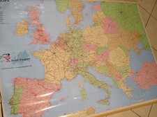 cartina geografica da appendere al muro con sbarre STRADE D'EUROPA mappa ECM di