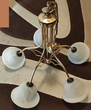 Lampadario soffitto reale in ottone dorato da camera da letto con 5 punti luce