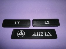 SCRITTE LOGHI TARGHETTE ANTERIORI + PORTELLONE POSTERIORE AUTOBIANCHI A112 LX