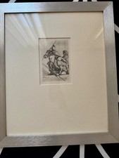 Incisione originale Salvator Rosa – Due soldati che conversano e un uomo – XVII 