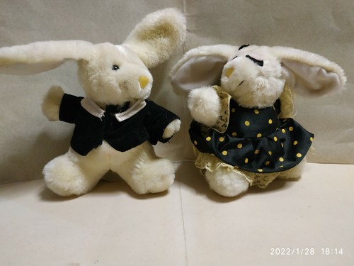 Peluche coppia coniglietti - peluche,