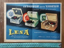 Pubblicità vintage del 1957 giradischi Lesaphon Lesa Milano FAI UNA PROPOSTA