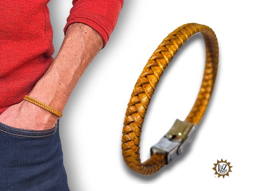 Bracciale pelle intrecciata - in,