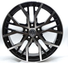 4 cerchi lega nuovi golf t-roc tiguan passat touran r18 nero diamantato lt003562
