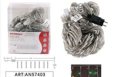 LUCI NATALE ESTERNO CASCATA 640 LED 3x3 MT WATERPROOF MULTICOLORE A PIOGGIA RGB