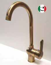 RUBINETTO MISCELATORE MONOCOMANDO PER LAVELLO O LAVABO "ROUND  BRONZATO - BRONZO