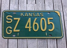 Targa auto vintage americana Stato del Kansas originale
