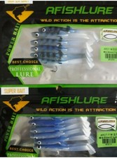 6 Pz Anguilline esche artificiali gomma, pesca traina spinning mare, Raglou 80 m