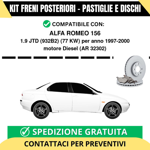 Kit freni posteriori - posteriori, alfa