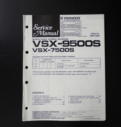 Originale pioneer vsx 9500s - pioneer, vsx-9500s