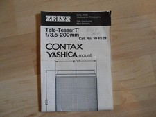 Carl Zeiss Tele-Tessar T f/3,5-200 mm attacco Contax/Yashica