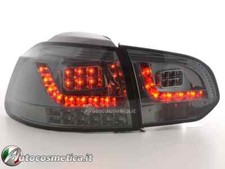 Coppia fari fanali posteriori Tuning LED neri per VW Golf VI 6 2008-2012 018