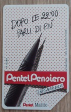 scheda telefonica usata e magnetizz. Pentel Pensiero n.179 Catalogo Golden