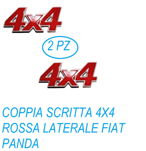 Scritta fiat 4x4 rossa - fiat,