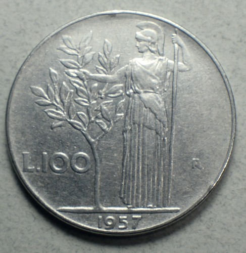 Italy 100 lire 1957 96 - lire, 1957-r