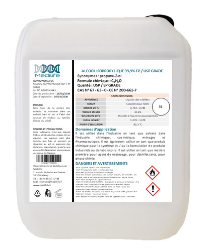Alcool isopropylique usp - alcool, ep