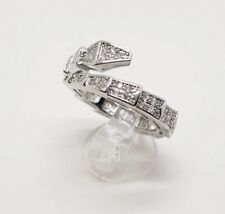 Anello Serpente Placcato Oro Bianco Con Cristalli Swarovski 