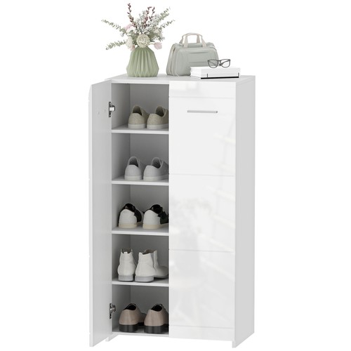 Homcom scarpiera lucida - homcom, con
