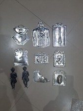 10 EX VOTO  METALLO  ARGENTATO