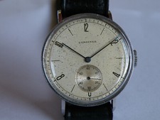 LONGINES-REF.21550-ANSE FISSE-ACCIAIO-1941-CAL.12.68 Z-RARO QUADRANTE-BAUHAUS