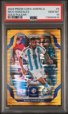 Nico Gonzalez 2024 Panini Prizm Conmebol Copa America #5 Gold Pulsar 2/10 PSA 10