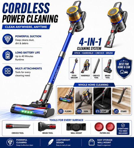Aspirapolvere senza fili 4in1 - aspirapolvere,