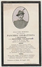 ALPINI LUTTINO 1917 1GM SOLDATO ALPINO PANCIERA GIO-BATTISTA CALCHERA DI ZOLDO