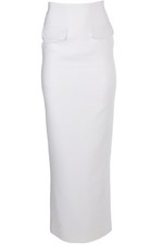 MAXI GONNA MÔNOT CREPE BIANCA IT 36 UK 4