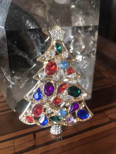 Vintage christmas tree brooch - tree,