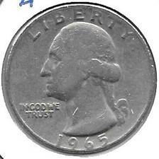 EEUU 1/4 Dollar 1965 km#164a (