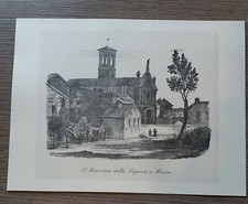 Stampa di Monza in bianco e nero, "Il monastero della Signora" 1836
