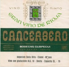 CANCERBERO - GRAN VINO DE RIOSA - ETICHETTA VINO