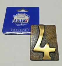 Alubox Numero civico 4 in ottone brunito