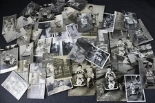 40 Foto D'EPOCA Bambini su Carrozzina con Triciclo Macchina Gioco BN Passeggino