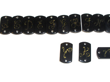 LETTERA CIFRA RESINA COLORE NERO / ORO DA CUCIRE 2 x 1,2 cm x CIFRARE PELLICCE