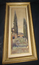 XIX secolo. Acquerello. I Cipressi - Tivoli, Roma. Provenienza. No Carlandi.