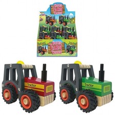 48 x Wooden Farm Tractor 13cm