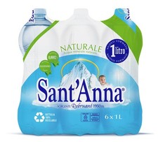 Acqua Sant'Anna Naturale 1,0 Litro | Acqua Minerale Naturale Oligominerale
