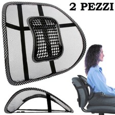2x SCHIENALE ERGONOMICO CASA UFFICIO AUTO SUPPORTO CUSCINO POSTURALE LOMBARE