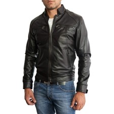 Giacca Biker In Vera Pelle